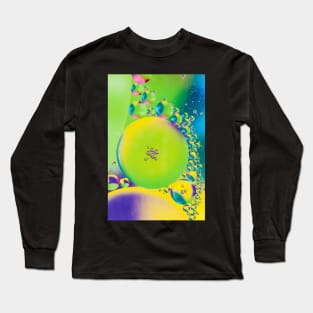 Colorful close up of oil drops in water Long Sleeve T-Shirt